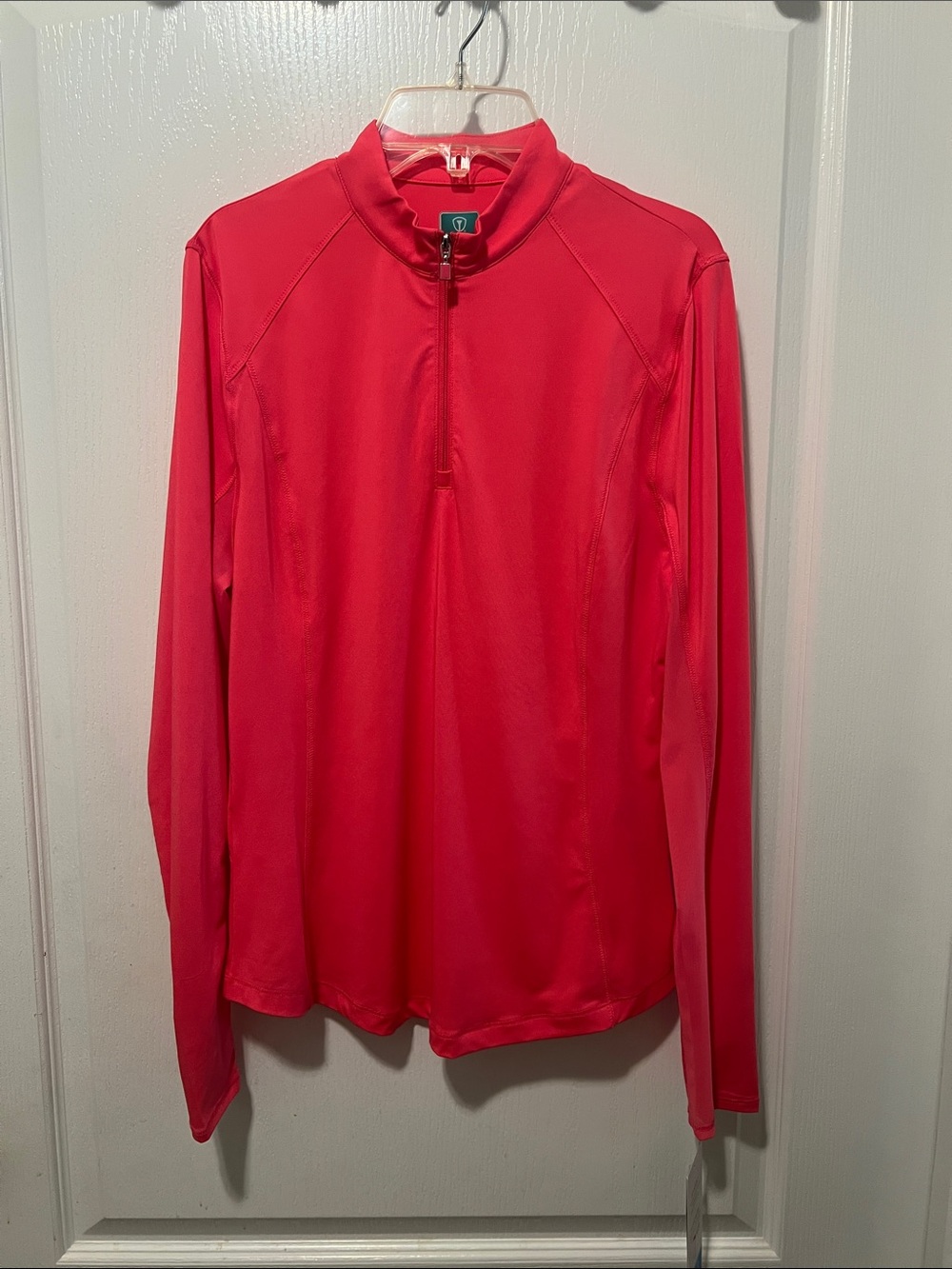 NWT PRO TOUR Women's Long-Sleeve Half-Zip Performance Shirt - Reddish Pink. SZ:M
